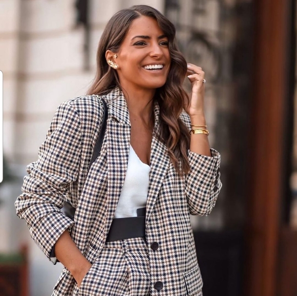shorts check blazer co ord